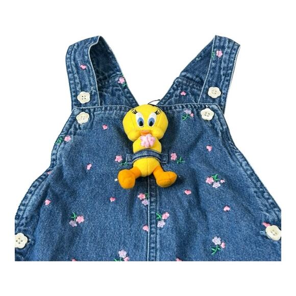 Warner Brothers Looney Tunes Vintage Stuffed Tweety Bird Overalls 24M - Picture 2 of 16